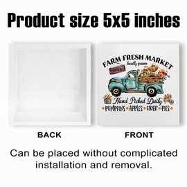 Fall Decorations for Home Farmhouse Office Bedroom Kitchen, Pumpkins Truck Decor, Fall Sign, Autumn Decor Wood 2401