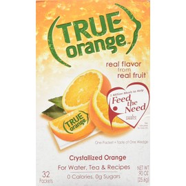 TRUE ORANGE Water Enhancer (32 Packets) | Zero Calorie Water Flavoring | For Water, Bottled Water, Iced Tea & Recipes | Water Flavor Packets Made with Real Oranges