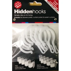 Hidden Curtain Hooks, Add Lining to eyelet curtains, no sewing required, 8 Pack