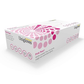 We Can Source It Ltd - Unigloves GP0053 Pink Pearl Powder Free Nitrile Gloves - Box of 100 Gloves Disposable Gloves - Medium