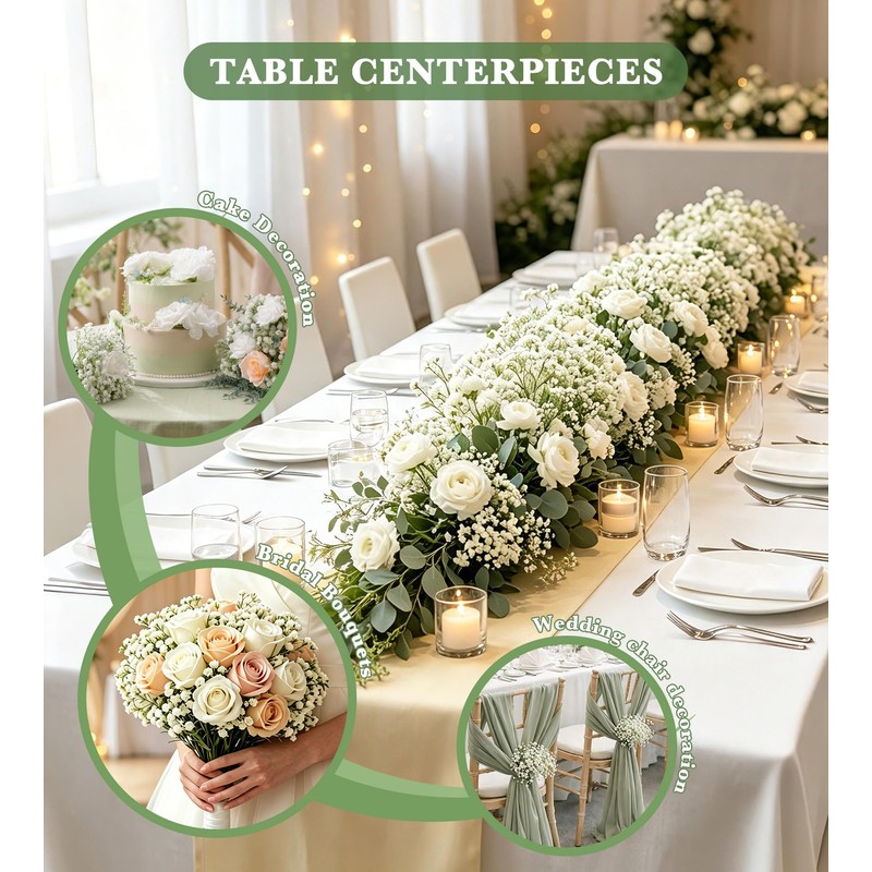 80 Pcs Babys Breath Artificial Flowers,Baby Breath Flowers Artificial Bulk