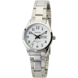 Clefer TE-AL178-WTS Analog Women's Waterproof Metal Band Silver Wrist Watch, white, Bracelet Type