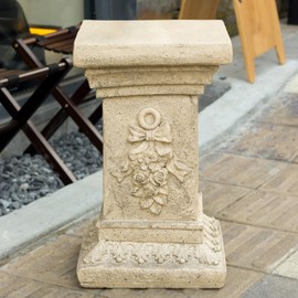 Christopher Knight Home Jorine 19" H Plant Stand, Lightweight Concrete Plant Stand, Pedestal Column Side Table, Indoor Outdoor Plants Standing for Entryway Garden Yard Home, No Assemly Needed, Sand