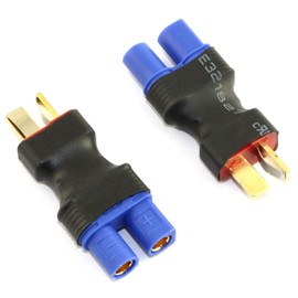 DGZZI 2pcs T Plug Deans Style Wireless Connector Male T-Plug to Female EC3 Style Adapter for RC Lipo Battery Toy