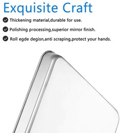 Bastwe Baking Sheet Set of 5, Stainless Steel 5-Piece Cookie Sheet, Toaster Oven Baking Pan Set, Rectangle Size 16 x 12 x 1 inch, Healthy & Non Toxic, Mirror Finish & Rust Free, Dishwasher Safe