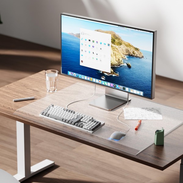 VASUHOME 32" x 20" Premium Tempered Glass Desk Mat with