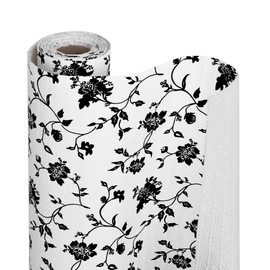 Smart Design Bonded Grip Shelf Liner – 18in x 5ft – Non-Adhesive Drawer Liner with Strong Grip Helps Protect and Personalize Your Home Organization and Storage – Wisteria Black