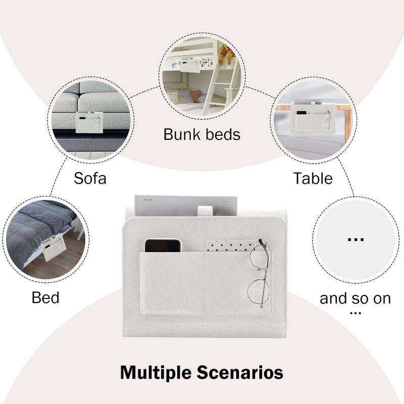 YOUDENOVA Bedside Caddy, Bedside Storage Caddy, Bedside Organizer for Dorm
