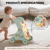 WOODMAM Wooden Baby Walker, Adjustable Speed Baby Push Walker for