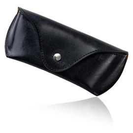 British Green Glasses Case, Free Engraving, Made in the UK, Bridle Leather, Genuine Leather, Men's, Women's, Black