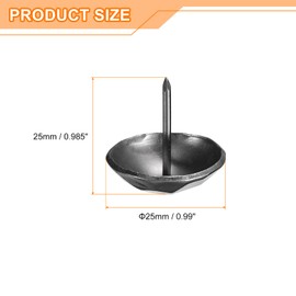 uxcell Upholstery Tacks Nail Pins Furniture, 10Pcs 25x25mm Thumb Tack Pins Assortment Kit Carbon Steel for Home Sofa DIY Decorative Nail Heads Nails, Black Nickel Color