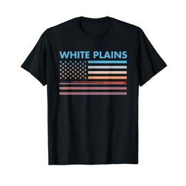 Vintage Sunset American Flag White Plains, Maryland T-Shirt