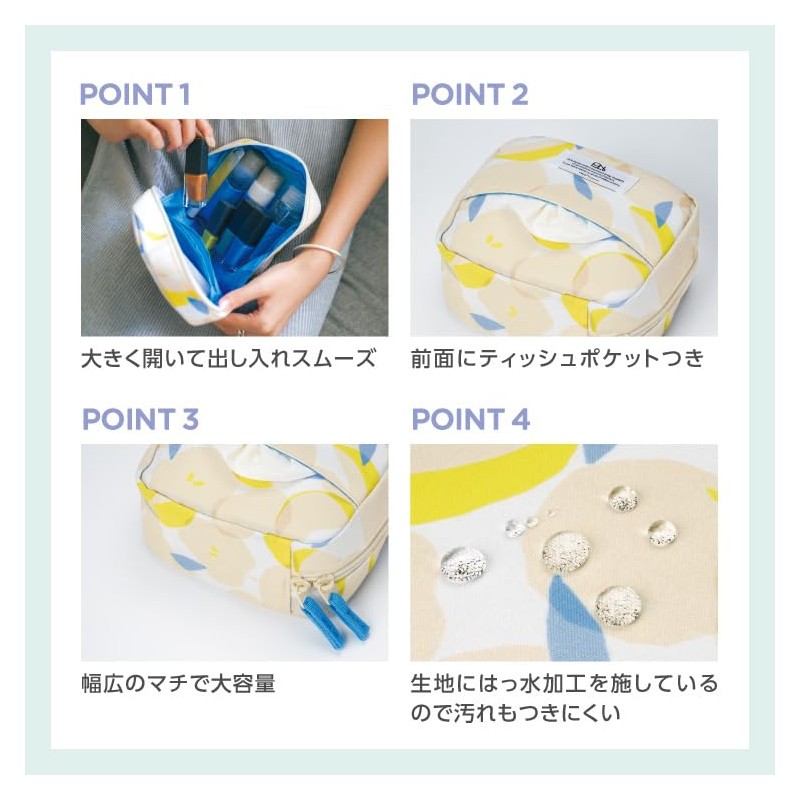【2025】Wpc. Patterns Waterproof Square Pouch, Merry Flower Off W140-372-204