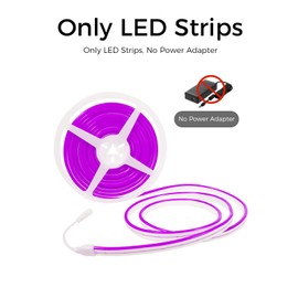 YM E-Bright Purple Led Neon Strip Light Without Power Supply, 5M 16.4Ft 600SMD Silicone Rope Lamp for Signboard Bar Home Building Indoor Outdoor Decoration Waterproof Flexible DC12V