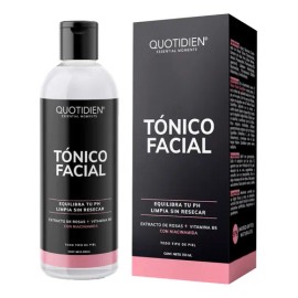 Tónico Facial Quotidien Con Agua De Rosas + Vitamina B5 + Niacinamida - Skincare - Toner Skin Care Piel Grasa - Limpiador Facial - Hidratante -Antioxidante - Anti manchas - Aclara - 350ml