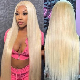 Anderah 613 Lace Front Wig Human Hair 13×4 Blonde Lace Front Wigs Human Hair 180% Density Straight Lace Frontal Wig Human Hair Pre Plucked With Baby Hair HD Lace Front Wigs Human Hair 26Inch