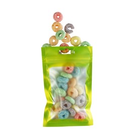 Lime Green with Window Flat Reclosable Storage Bags for Small Business, Bulk, Freeze Dried Candy, Party Favor, Beauty Wax Melt, Accessories Packaging Bags with Hang Hole (100, 6.30 inch x 9.45 inch)