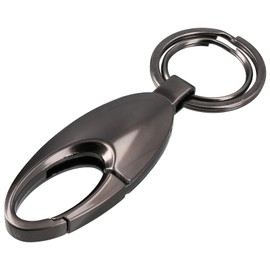 [MOTIF] Double Ring Keychain, Lightweight, Durable, Rust Resistant, Carabiner, Key Ring, Key Case, Car, Motorcycle Ring, silver (gunmetallic)