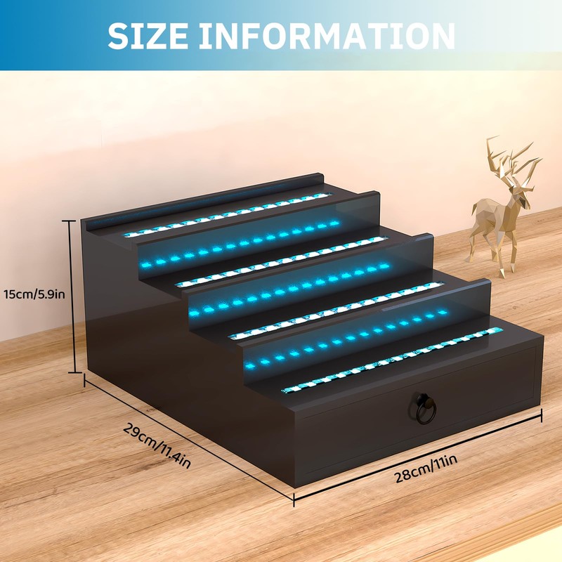 RGB LED Lighting Perfume & Cologne Organizer for Men with