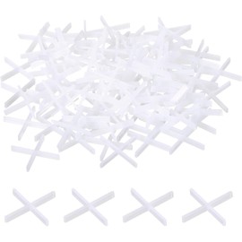 500pcs 1mm Tile spacers - White Plastic Cross spacers - Hard Plastic Cross Tile spacers -Ideal for Garden Tiles, Floor Tiles - Perfect for Rubi Tile spacers to Ensure Precise Tile Leveling