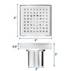 Neodrain 4-Inch Square Shower Drain with Removable Quadrato Pattern Grate,