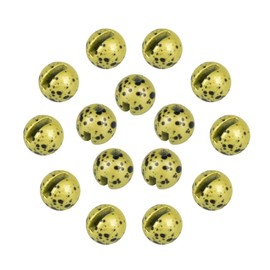 MUUNN 50pcs Tungsten Slotted Beads for Fly Tying,12 Colors/13 Sizes Tungsten Beads Heads Slotted Fly Tying Materials（Mottled Yellow,3.0mm