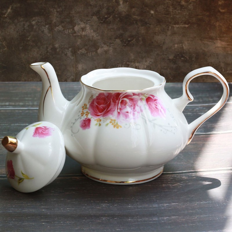 Jomop Tea Pot Handmade Ceramic Flowers (Pink)