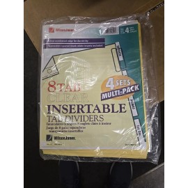 Wilson Jones 4 set Wilson Jones 8 Clear Tab Insertable Index Multi-Pack Stock#53218 - New!