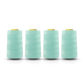 Realm Overlocking Sewing Machine Polyester Thread x Four 5000 Yards Cones White Black Natural Navy Red Grey (Aqua)