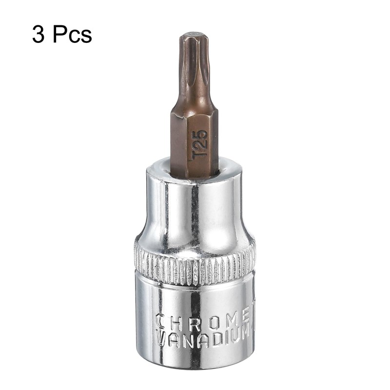 sourcing map 3pcs 3/8" Drive x T25 Torx Bit Socket,