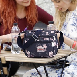 FAVORTALK Cross Body Bag Women Multi Pocket Casual Crossbody Handbags Shoulder Bag Travel Cross Body Bag Satchel Bags fro Ladies Handbags & Shoulder Bags Floral Bags for Women Ladies -B39824