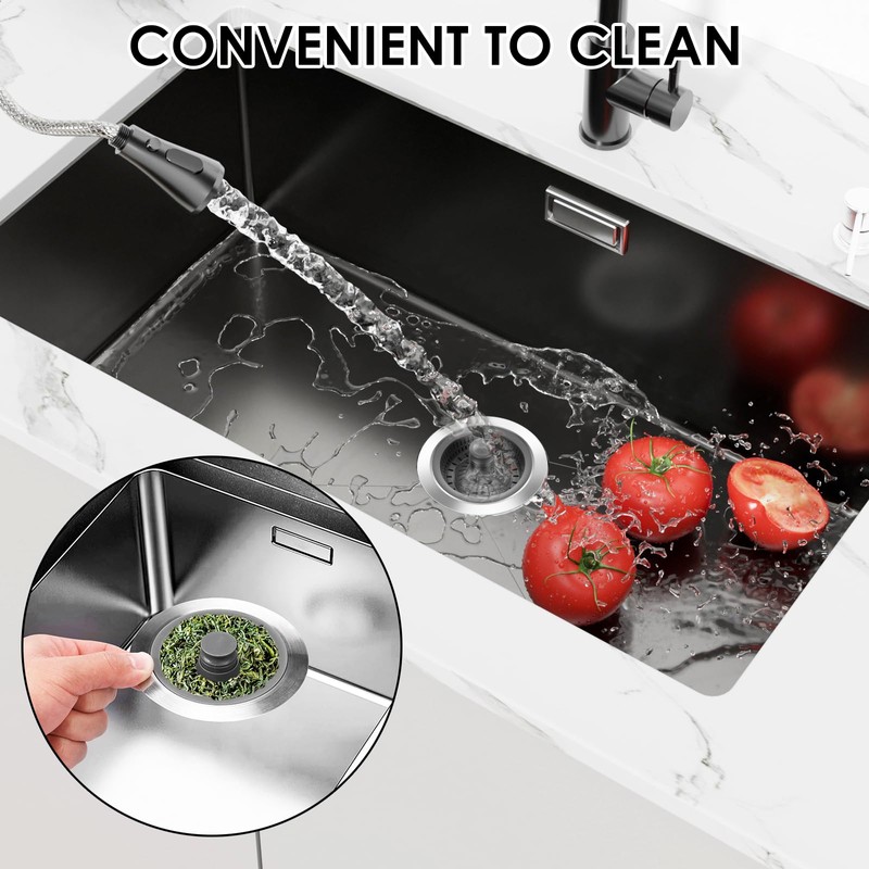 2 Pack 3 in 1 Kitchen Sink Drain Strainer,Pop Up