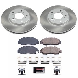 Power Stop SC704 Front Brake Kit With Semi-Coated Brake Rotors and Ceramic Brake Pads & Hardware For Acura Integra, Acura Legend, Acura RL, Acura TL, CR-V, Odyssey, Prelude, Oasis [Model Specific]