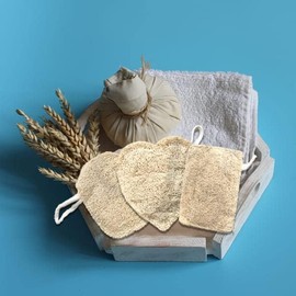 awenest 100% Natural Loofah Sponge for Bathing | Eco-Friendly |Biodegradable | Exfoliating Loofah Scrubber - Pack Of 3