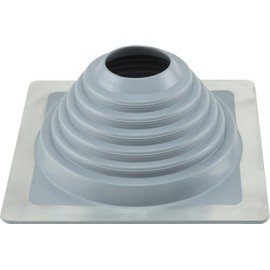 Water-Tite 81456#4 Metal Roof Flashing, 9-3/4-by-9-3/4-Inch Square Base with EPDM Rubber Collar, For 2-3/4" to 7" Vent Pipes, Gray