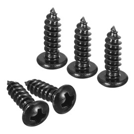 TA-VIGOR 50Pcs Self Tapping Screws, #8 x 1/2 Phillips Pan Head Screw, Round Head Tapping Screws, Stainless Steel Machine Wood Fasteners Bolts for Wood, Drywall, Furniture, Repairing, Black