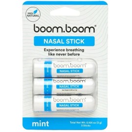 Boom Boom GENUINE Mint BoomBoom Nasal Stick 3 PK Boosts Focus Enhances Breathing FREE SHIP