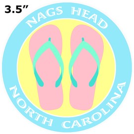 Athena Brands Flip Flops Nags Head North Carolina - Car Truck Window Bumper Sticker Decal - Wakeboard Blue