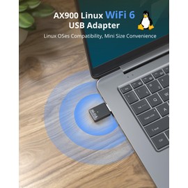BrosTrend AX900 Mini USB WiFi 6 Linux Compatible WiFi Adapter for Ubuntu, Debian, Mint, Zorin, Raspberry Pi OS, Kubuntu, PureOS, Windows 7/10/11 etc. Wi-Fi 6 Wireless Dongle, Dual Band 5GHz + 2.4GHz