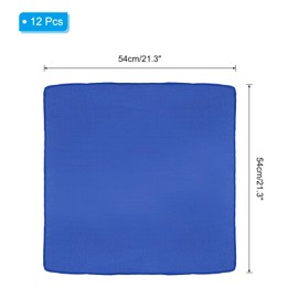 PATIKIL 21"x21" Large Solid Color Bandanas, 12 Pack Bulk Blank Head Bandannas Multifunctional Headband Scarf Neckerchief for Women and Men, Dark Blue