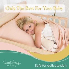 Sweet Acorn 3 Piece Toddler Bedding Sets - Organic Cotton Jersey Knit - Fits Convertible Cribs and Mattresses - 9" x 28" x 52" - Salt White