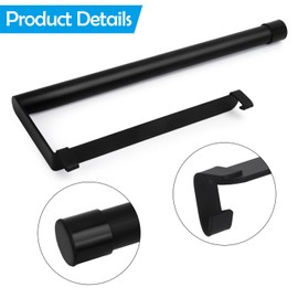 ChengFu Hanging Paper Towel Holder, Paper Towel Holder for Magnetic Spice Rack Hanging Paper Towel Holder with Hook Space Saver Container for Kitchen Apartment, Drill Free, Black