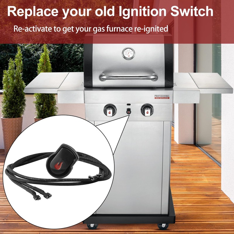 GasSaf Electronic Ignition Button, Replacement Igniter Switch for Char-Broil Surefire