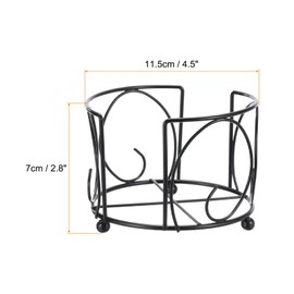 sourcing map 2Pcs Vintage Coaster Holder Black Metal Coaster Holders for 4.3 Inch Round Coasters, Hold 8 Coasters.