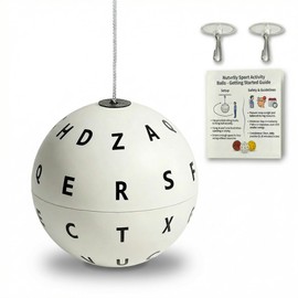 Nutvrliy Marsden Ball for Visual Tracking & Focus – Adjustable Letter Ball on a String with Ceiling Hooks & Guide – Home Vision Training Tool for Hand Eye Coordination & Reflex Development