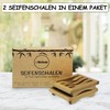 Bamboo Soap Dishes Pack of 2 - Optimal Drying and