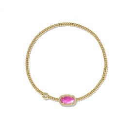 Kendra Scott Grayson Stretch Bracelet, 14k Gold Plated Brass, Agate, Fashion Jewelry for Women