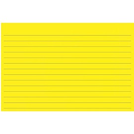 Colonial Cards: 100 Color Cardstock 4" x 6" Index Cards, Yellow, Lined Landscape Format