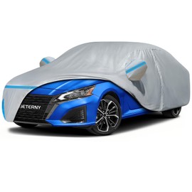 BETERNY Car Cover for 2002-2025 Nissan Altima, Waterproof Custom-fit All Weather Sun Rain UV Snow Wind Protection Outdoor Altima Full Car Cover with Door Zipper & Cotton Lining-Grey