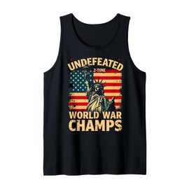 Two Time Undefeated World War Champs Veteran Day USA Map Tee Tank Top